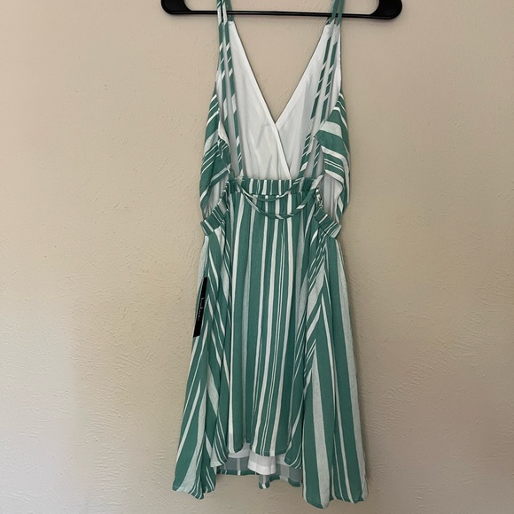 NWT Lulu’s Oceanside Adventure Green and White Striped Dress - Picture 4 of 13